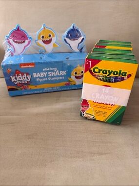 Baby Shark Finger Stamps Playdough and 6 Boxes of Crayola Bandaids